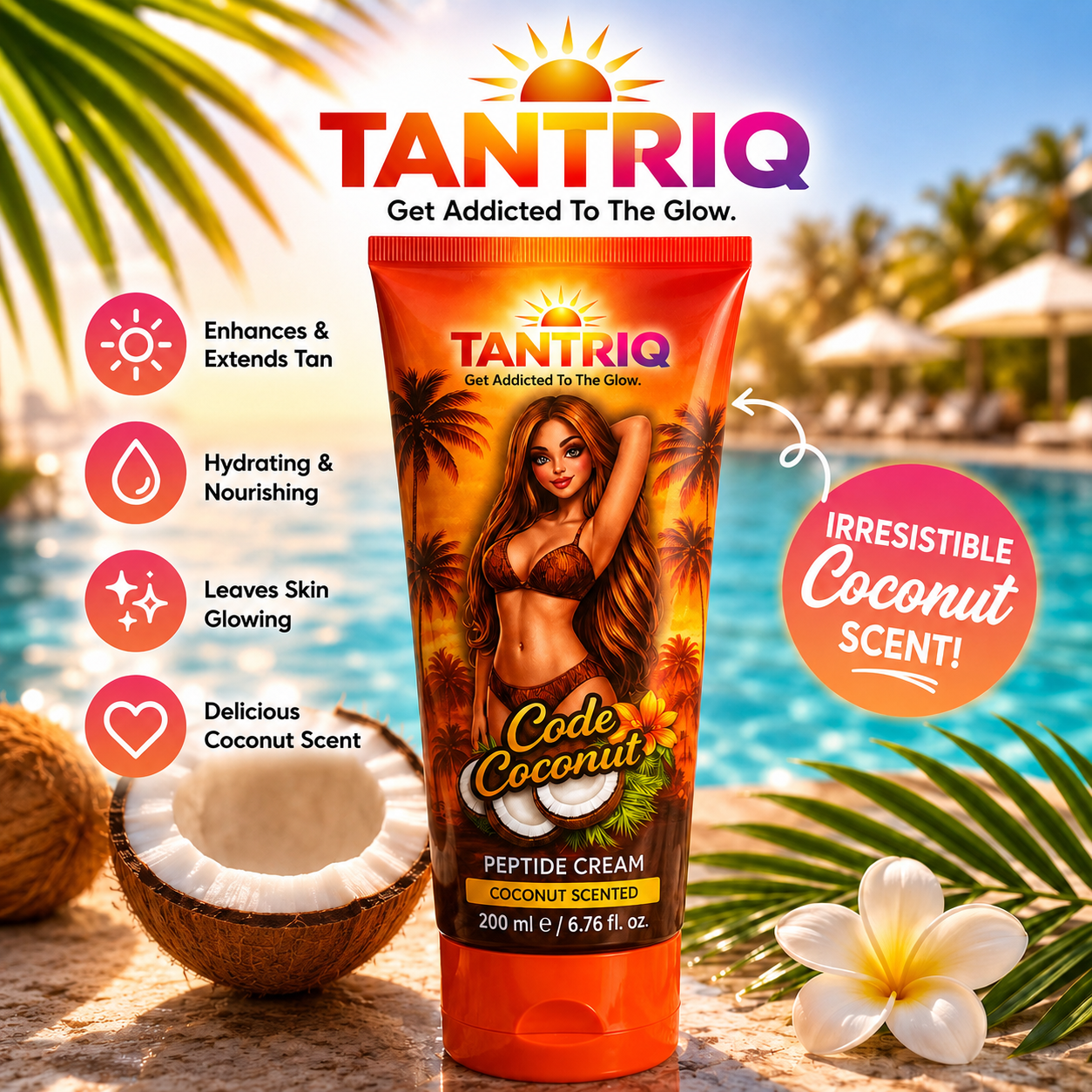 Wholesale CODE COCONUT - PEPTIDE TANNING CREAM 200ML