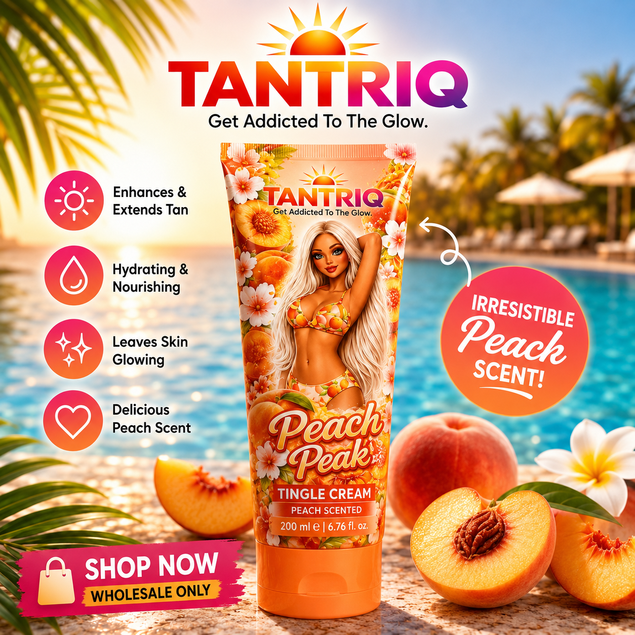 Wholesale PEACH PEAK - TINGLE TANNING CREAM 200ML